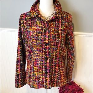 Chico’s Woman's Rainbow Multi Color Blazer Jacket